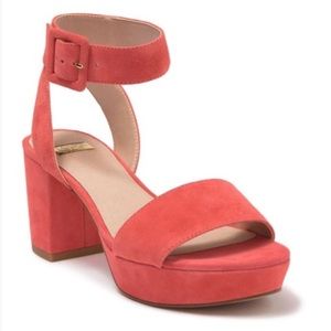 Louise et Cie Lo-Karisa Ankle Cuff Suede Pink Heel Sandal